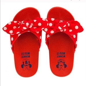 Disney Minnie Mouse Red Polka Dot Bow Slides
